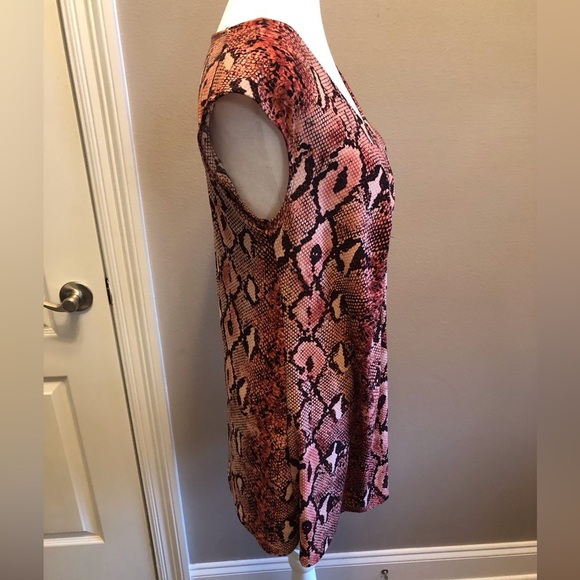 Snakeskin Maroon Pink Top w/ Beaded Medallion RanchoEstancia Large - Picture 4 of 7